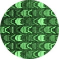 thumbnail image 1 of Ahgly Company Indoor Round Abstract Emerald Green Modern Area Rugs, 5' Round, 1 of 4