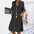 thumbnail image 4 of Vestido Vestido con botones para mujer, elegante vestido de blusa desgastada de mezclilla, vestido camisero de verano Ygjytge Negro T 24 para Mujer, 4 of 5