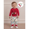 thumbnail image 5 of Loicainy Newborn Infant Baby Boy Christmas Clothes Set 3 6 12 18 Months Letter Embroidery Long Sleeve Romper Lights String Pattern Long Pants and Hat 3Pcs Outfit, 5 of 9
