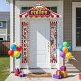 thumbnail image 4 of Wiywef 3Pcs Carnival Circus Porch Banner Set - Party Awning Hanging Decorations, Welcome Door Banners for Birthday Baby Shower Circus Theme Party Supplies, 4 of 7