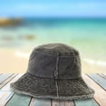 thumbnail image 4 of CC Frayed Washed Denim Bucket Hat, 4 of 7
