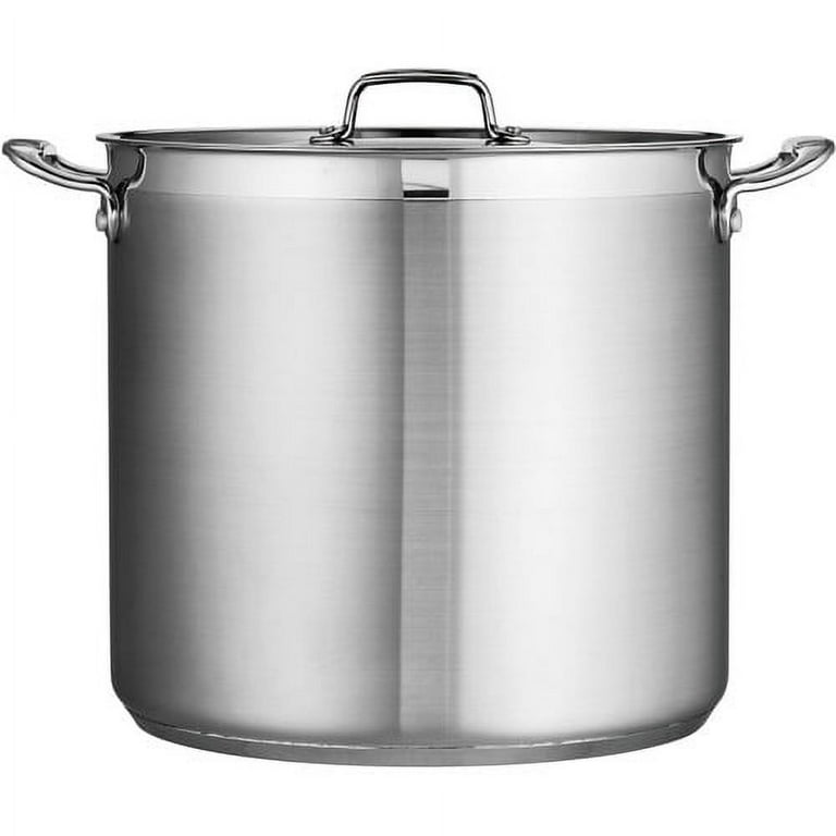Tramontina Gourmet 24-Qt. Tri-Ply Covered Stock Pot Gray