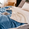 thumbnail image 6 of Homieway Blue Sherpa Blankets, Kids Size Fleece Throw Blankets, Soft and Fuzzy Blanket for, Sofa, Couch, Camping and Travel, 40" x 50", 6 of 6