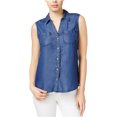 thumbnail image 1 of maison Jules Camiseta sin mangas de cambray para mujer, azul, XXL maison Jules Camiseta sin mangas, 1 of 1