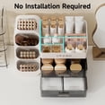 thumbnail image 3 of Organizador de maquillaje UFORU para tocador con portaescobillas y 2 cajones, 3 of 8