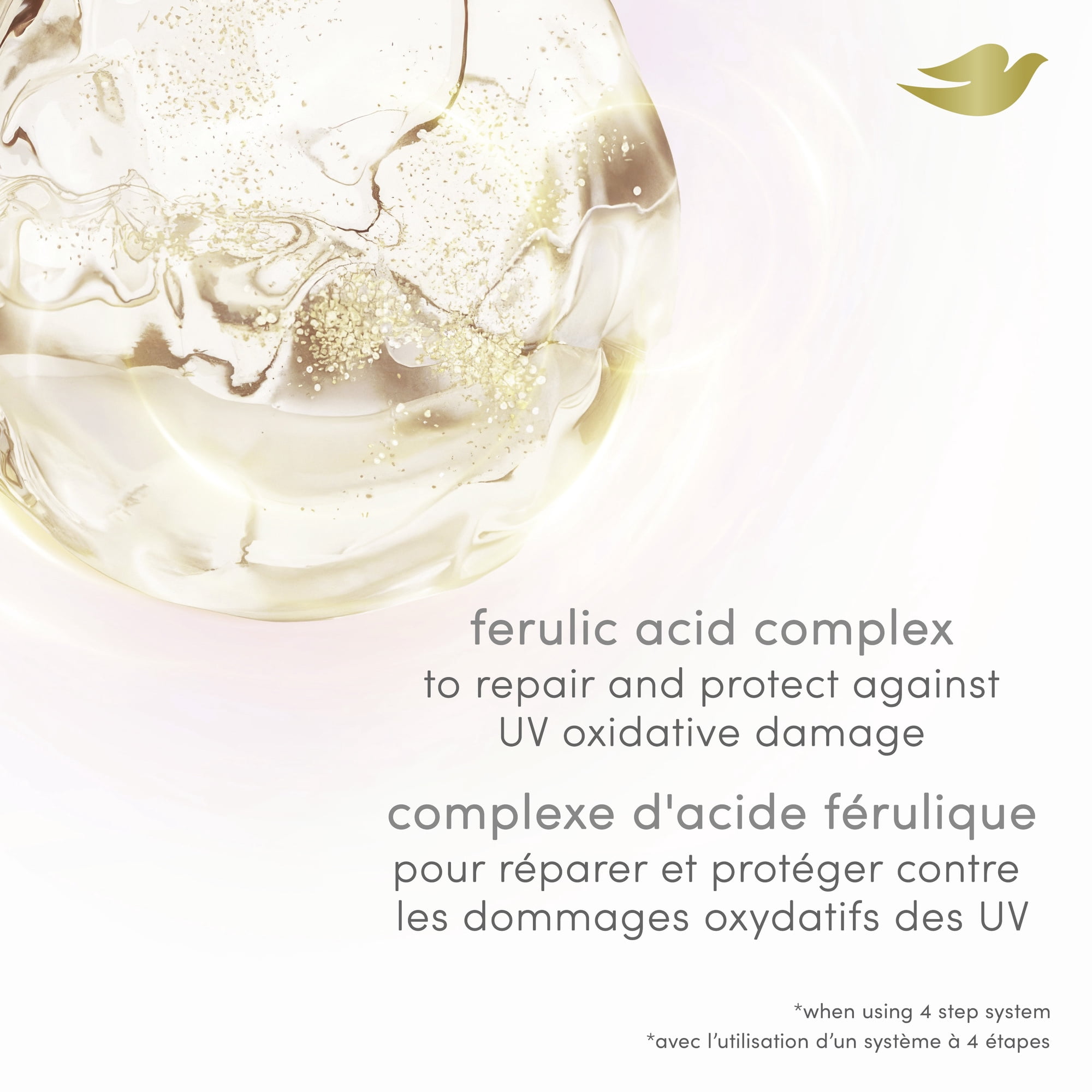 Masque revitalisant Réparation en profondeur de 99 % des dommages capillaires causés par Dove Radical Recovery les UV UV Repair & Glow avec perles Lumi-Beads fondantes 260g