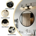 thumbnail image 6 of GCGAFUL 17 in. 3-Light Matte Black Modern Bathroom Vanity Light with Crystal Glass Shades, 6 of 8