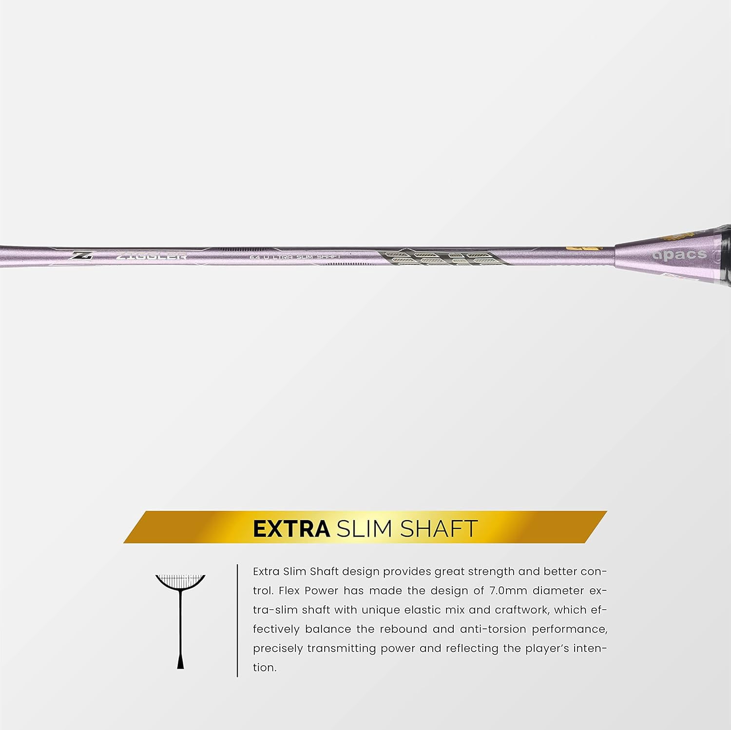 Apacs Z - Ziggler Unstrung, 38 LBS Max Tension 6.4mm Slim Shaft
