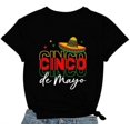 thumbnail image 2 of 100% Cotton Unisex Cinco De Mayo Shirts for Women Mexican Sombrero Print T-Shirts Summer Fiesta Party Tee Tops, 2 of 5