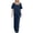 Navy, variant on Women's Spring Temperament Chiffon Solid Color Loose Irregular Fashion Trouser Suit Blue S