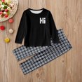 thumbnail image 2 of Tisuna Girls Fall Pajamas Set Kids Breathable Long Sleeve Crew Neck Plaid Print Tops And Pants Sleepwear Children'S 2 Pieces Homewear Matching Set Size 2-3 Years, 2 of 3