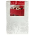 thumbnail image 2 of Christmas Ribbons Antique White Damask Fabric Tablecloth 60x120 Oblong, 2 of 3