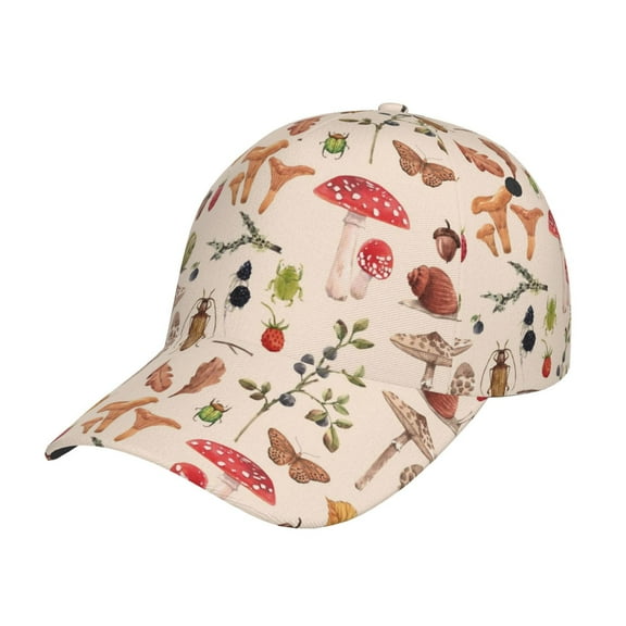 Disketp Retro Autum Mushrooms Print Baseball Caps For Outdoor Sports Fashion Casual Outdoor Caps Men Women