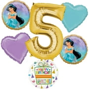 Anagram Princess Jasmine PriNst 5th Birthday Party Supplies 6pc Aladdin Balloon Bouquet Decorations