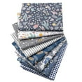 thumbnail image 2 of SPRING 8pcs Pure Cotton Printed Gray Series Floral Fabric Diy Handmade Patch Sewing Set 50*50cm, 2 of 8