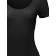 thumbnail image 4 of A2Y Women's Lightweight Crew Neck Rayon Short Sleeve Bodysuit Black L, 4 of 6