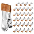 thumbnail image 1 of Paquete de 30 pinzas para ropa, clips de acero inoxidable de 2.17" con goma para colgar calcetines, toallas (dorado), 1 of 6