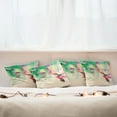 thumbnail image 3 of Ambesonne Nature Throw Pillow Cover 4 Pack, Colibri and Flowers, 20", Green Fuchsia, 3 of 6