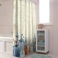 thumbnail image 4 of Fall Shower Curtain Blue Pumpkin Thanksgiving Shower Curtains for Bathroom Flower Leaves Vintage Bath Curtains Sets with Hooks for Autumn Thanksgiving Seasonal Decor Fabric Standard 72" X 72", 4 of 6