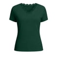 thumbnail image 7 of tarylea Cute Tops for Women Short Sleeve Lace V Neck Slim Fitted Loungewear Dailywear T-Shirt Tees, 7 of 7