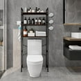 thumbnail image 2 of Over The Toilet Storage Rack 3 Tier Bathroom Organizer Shelf Over Toilet Freestanding Space Saver Toilet Stands with 10 Hooks Multifunctional (BlackOak), 2 of 6