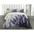 thumbnail image 4 of Ambesonne Lavender Quilted Bedspread Set 3 Pcs, Rustic Farm Purple Flowers, Queen Size, Dark Indigo Pale Mustard, 4 of 4