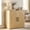 2 Door Sideboard, variant on Hijob Modern 2 Door Sideboard, 32" Tall Sideboard Cabinet with Metal Handle w/Curved Profile Design, Wood Mid Century Vertical Dresser w/Natural Texture for Living Room, Natural Oak