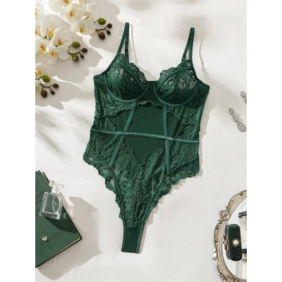 Green Lace Bodysuit Lingerie