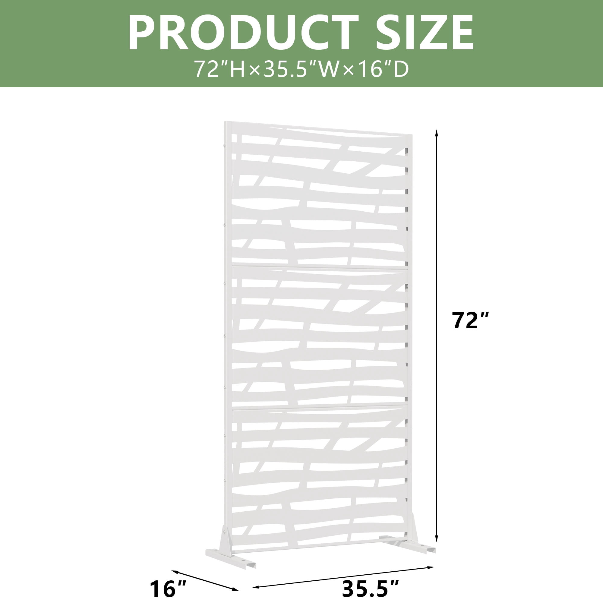 MAYEERTY 72*47in Outdoor Privacy Screen, Heavy Duty Metal Privacy Panel, Spa Area Privacy Divider for Patio, Balcony