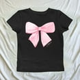 thumbnail image 3 of Women Bow Print Short Sleeve T Shirt Y2K Cute Graphic Crop Top E Girls Fairy Grunge Aesthetic Baby Tees Steetwear, 3 of 4