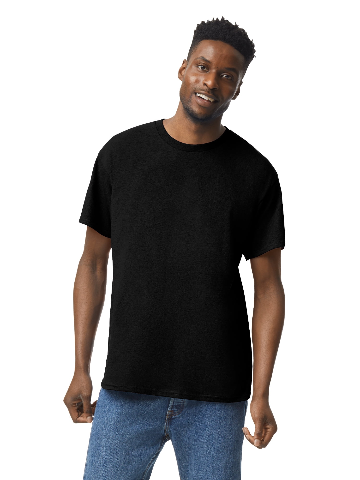 Gildan Adult Short Sleeve T-Shirt, Size L, Black, Soft Cotton 