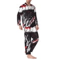 thumbnail image 2 of Sikiie Fierce Red Viper Graphic Art Mens Pajama Set, Soft Warm Long Sleeve Sleepwear, Cozy Button-Down Pjs for Men-XX-Large, 2 of 7