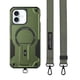 thumbnail image 1 of For iPhone 16 Case Compatible with MagSafe TPU+PC Kickstand Phone Cover with Strap - Army Green, 1 of 3