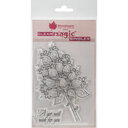 Floral Vine Heads  JGS410 Woodware Clear Singles Rubber Stamp 