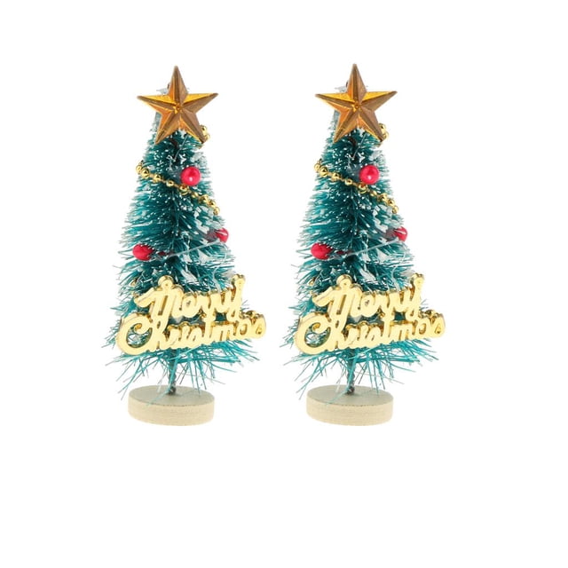 2 Piezas Mini Árbol Navideño Accesorios Decorativos para Comedor de 1/12 perfke Miniaturas de casas de muñecas