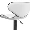 Flash Furniture Devin Contemporary Cozy Mid-Back White Vinyl Adjustable Height Barstool with Chrome Base
