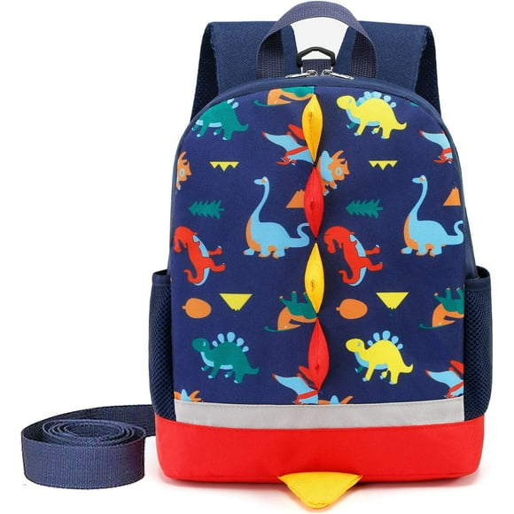 Kids Dinosaur Backpack Boys Toddler School Bag Backpack Rucksack (Navy(Size:L))