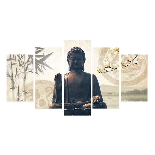 5pcs/set Canvas Decoration Wall Decor Painting Buddha Seat Picture 30*50/70/80cm