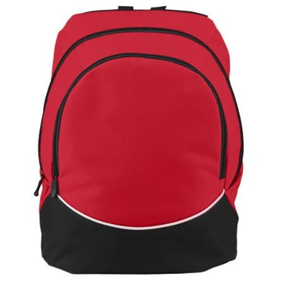 1915A Large Tri-Color Backpack, Red - All