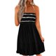 thumbnail image 1 of Gibobby Vestidos Casuales para Mujer Vestido sin tirantes con estampado de rayas para mujer para vestidos de playa para vestido con top de tubo(Negro,CH), 1 of 5