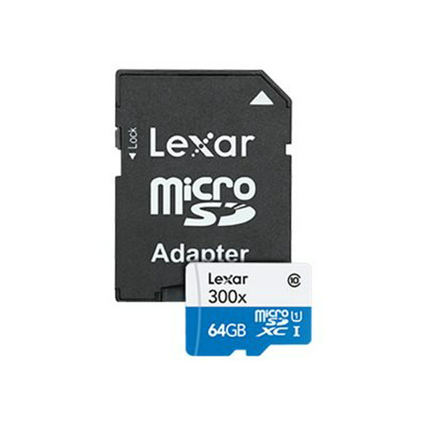 pad Geleend blok Lexar High Performance - Flash memory card - 64 GB - UHS Class 1 / Class10  - 300x - microSDXC UHS-I - Walmart.com