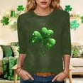 thumbnail image 2 of felwors St Patty's Day Shirt Women 2025 Casual Plus Size 3/4 Sleeve Irish Clover Shirts Funny Saint Patrick's Tunic Tops (Dark Green, M), 2 of 7