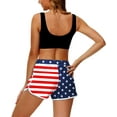 thumbnail image 3 of Women 4th of July Board Shorts Hawaiian Tropical Print Beach Swim Shorts with Pockets, 3 of 10