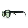 thumbnail image 6 of Classy Rectangle Horn Rim Minimal Fashion Retro Vintage Sunglasses All Green, 6 of 8
