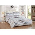 thumbnail image 1 of Fancy Linen 4pc Sheet Set Under Construction Zone Trucks Tractors Light Blue Red Yellow Dark Blue, 1 of 4