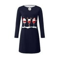 thumbnail image 3 of Lilgiuy Christmas Print For Women Casual Round-neck Long Sleeve Pullover Dress, 3 of 4