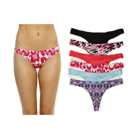 Bridal Thong Panty - Just Intimates Laser Cut Thongs / Panties for Women (Pack of 6)
