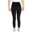 thumbnail image 3 of MUK LUKS Women's 4" High Waisted Fleece Lined Leggings, 3 of 6
