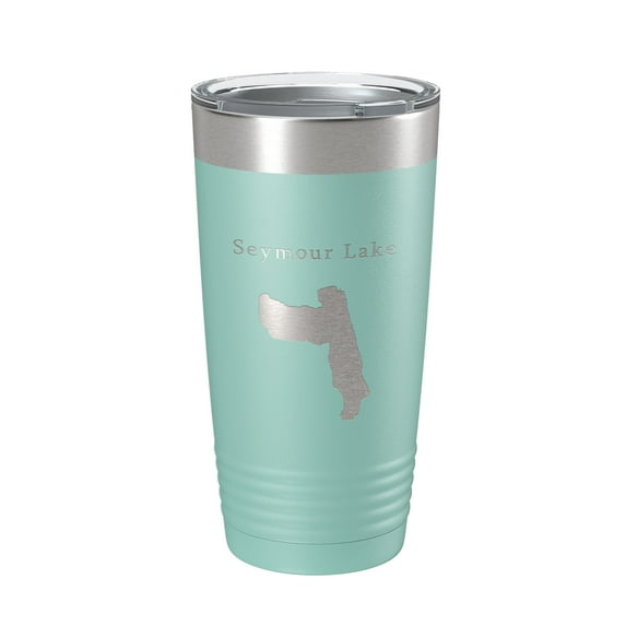 Seymour Lake Map Tumbler Travel Mug Insulated Laser Engraved Coffee Cup Vermont 20 oz Teal