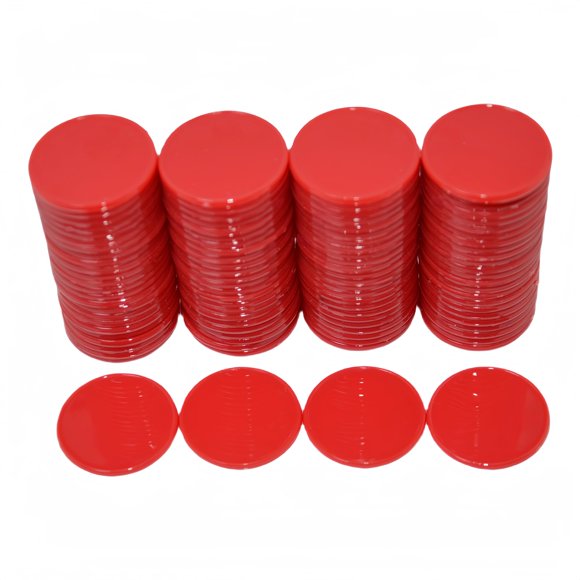 Smartdealspro Juego De 100 Fichas De Póquer De Plástico Opaco De 25 Mm/1 Pulgada (Rojo)